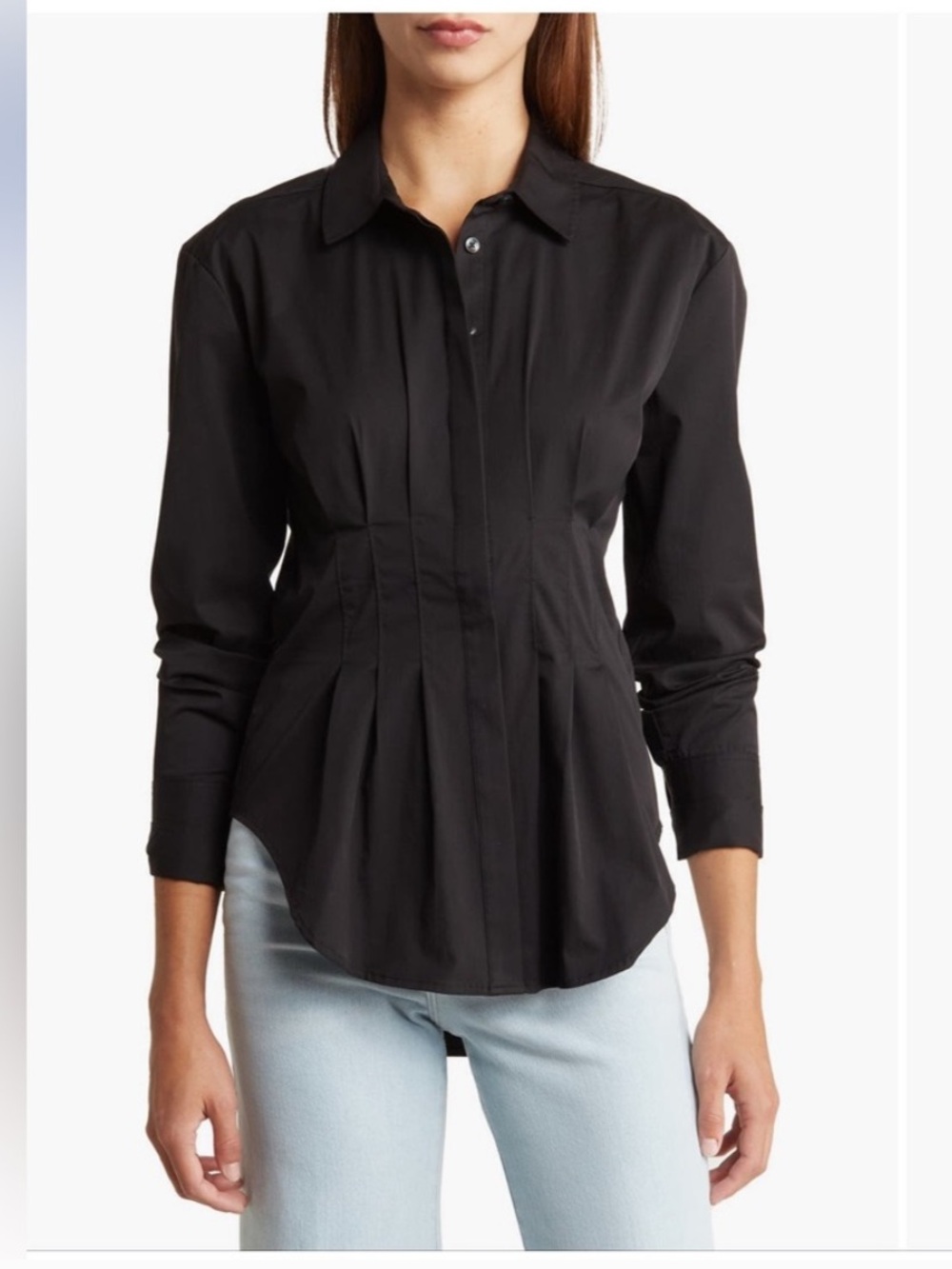 NWT✨ Good American Tailored, Pleated button up blouse